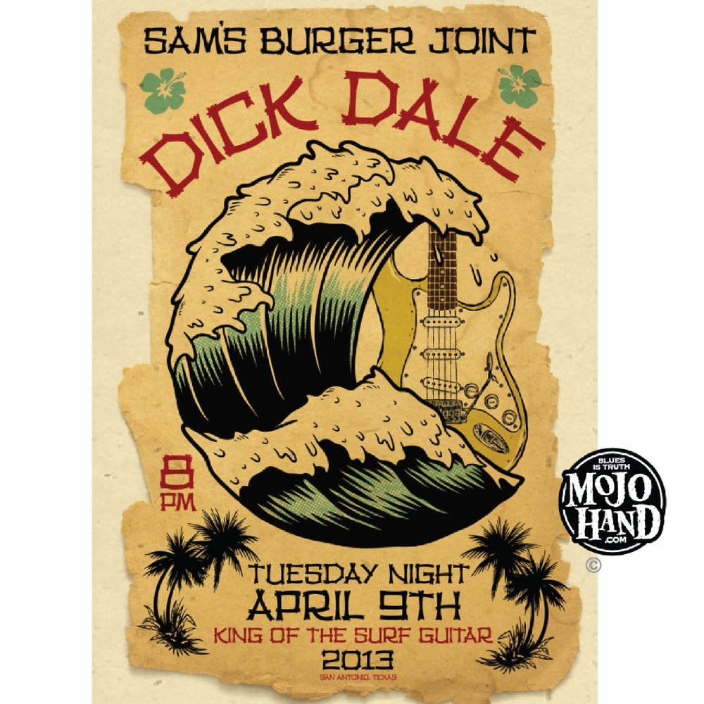 Dick Dale tour poster - 2013 - 12"x18" signed by the poster designer